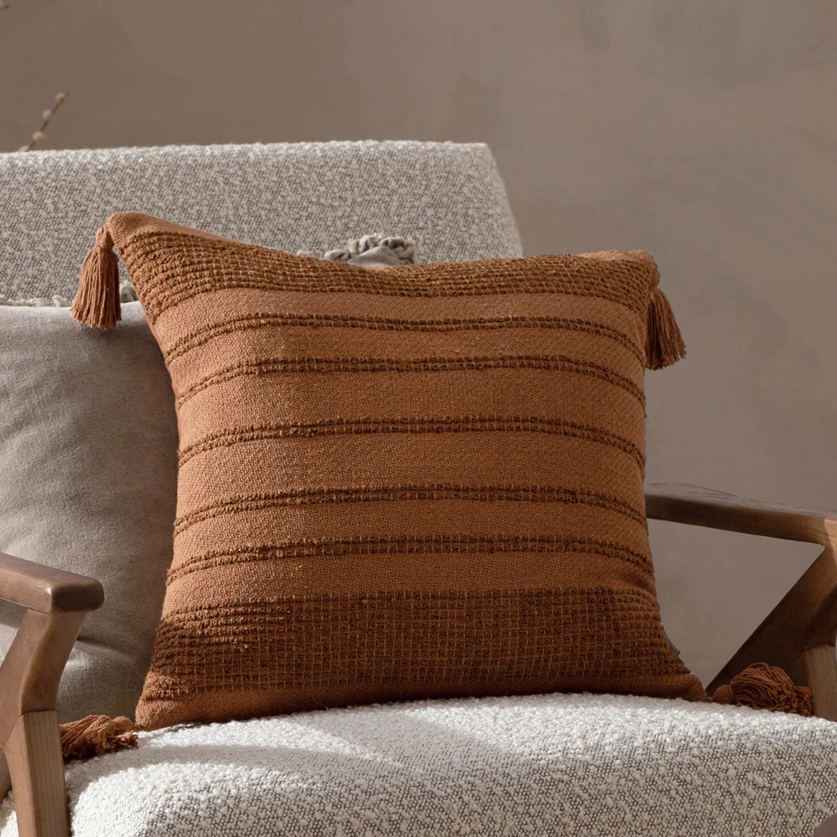 Larch Ginger Cushion Cover or Filled Cushion 45cm x 45cm - additional product view 1
