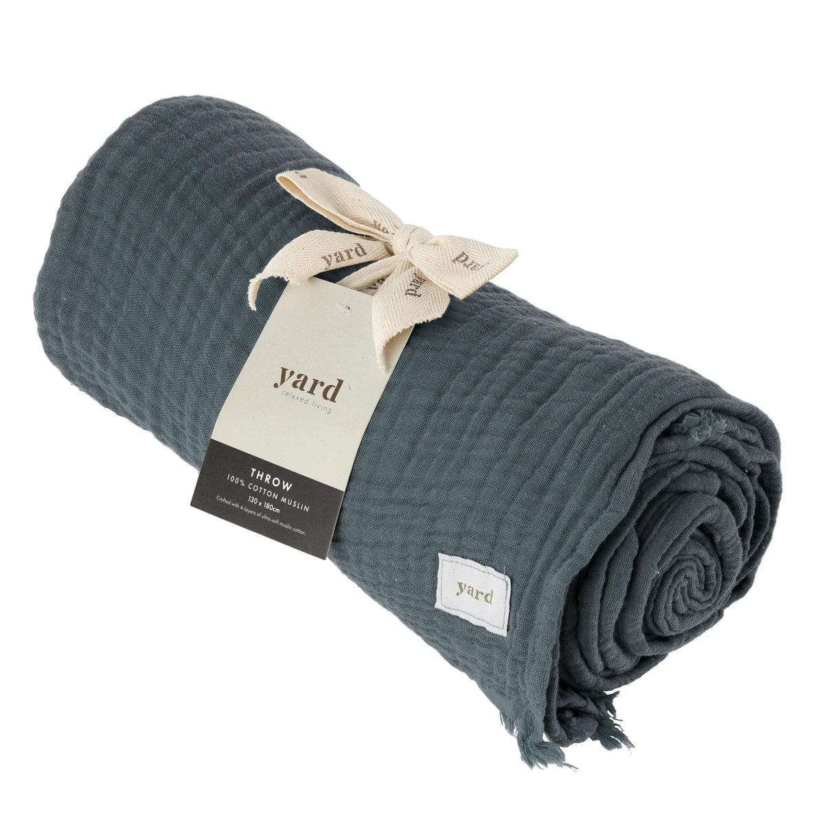 Lark Muslin Dusk 100% Cotton Throw Blanket 130cm x 180cm / 240cm x 260cm - additional product view 2