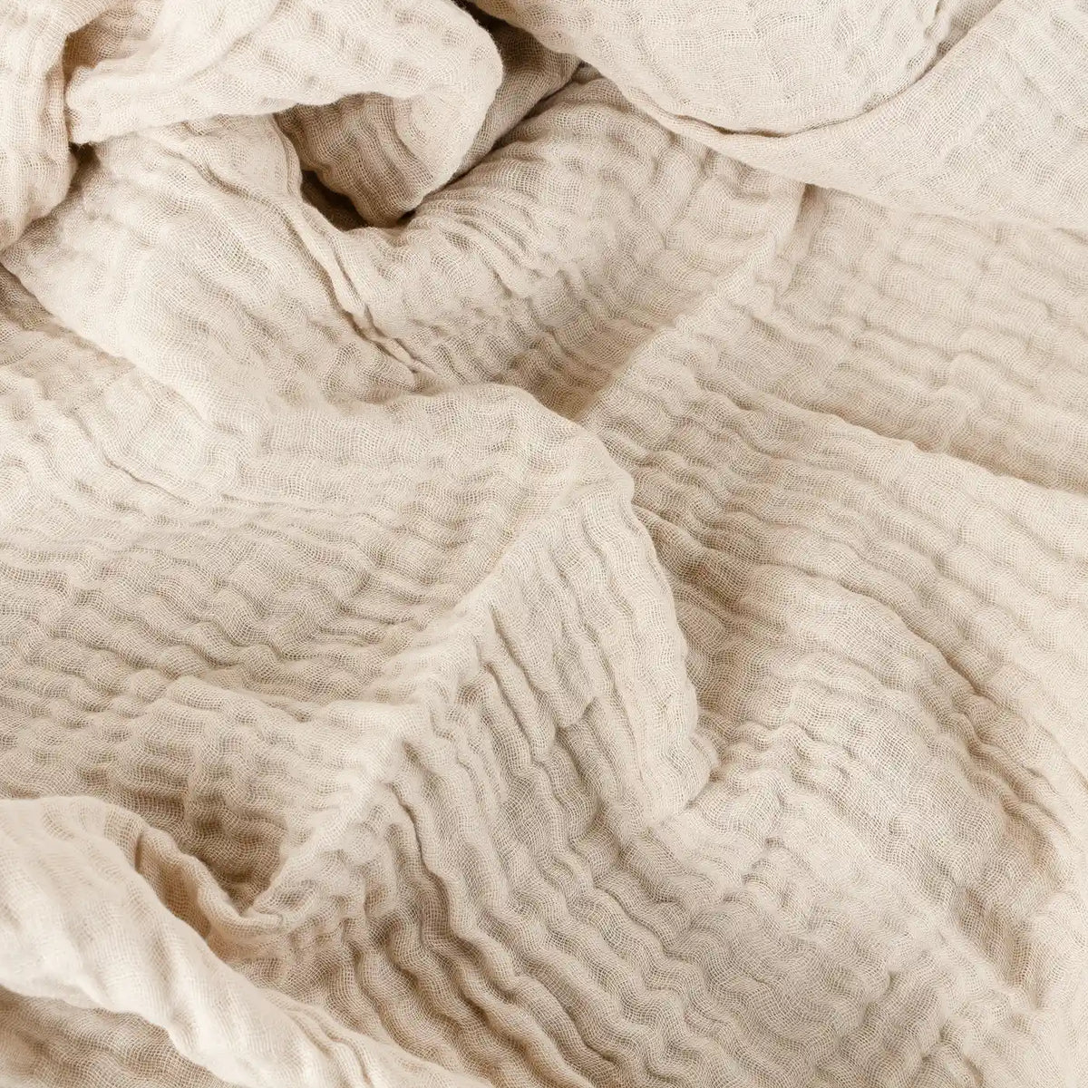 Lark Muslin Natural 100% Cotton Throw Blanket 130cm x 180cm / 240cm x 260cm - additional product view 5