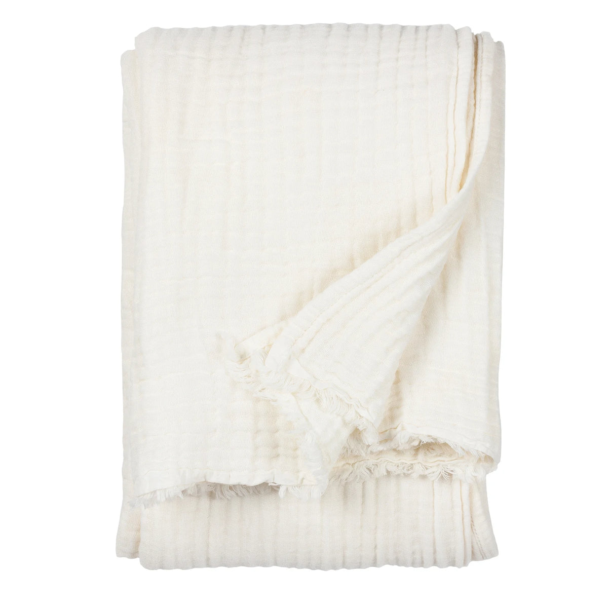 Lark Muslin White 100% Cotton Throw Blanket 130cm x 180cm / 240cm x 260cm - additional product view 2