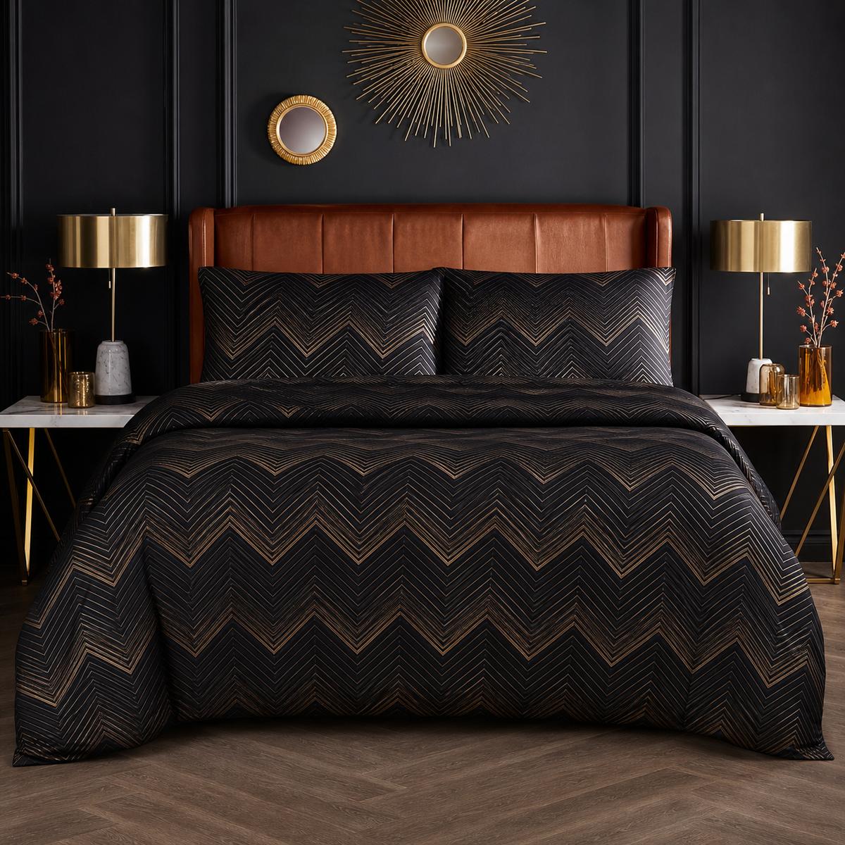 Laurence Llewelyn-Bowen Cocktail Microfibre Duvet Cover Set - Black