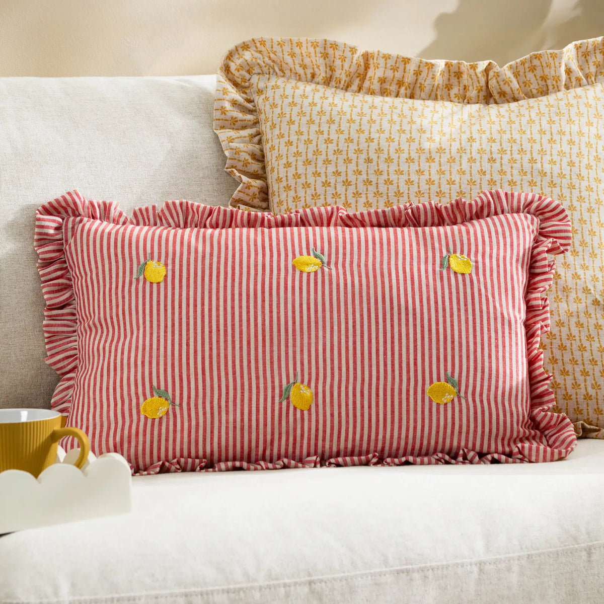 Les Fruites Lemons Cushion Cover or Filled Cushion 30cm x 50cm - additional product view 1