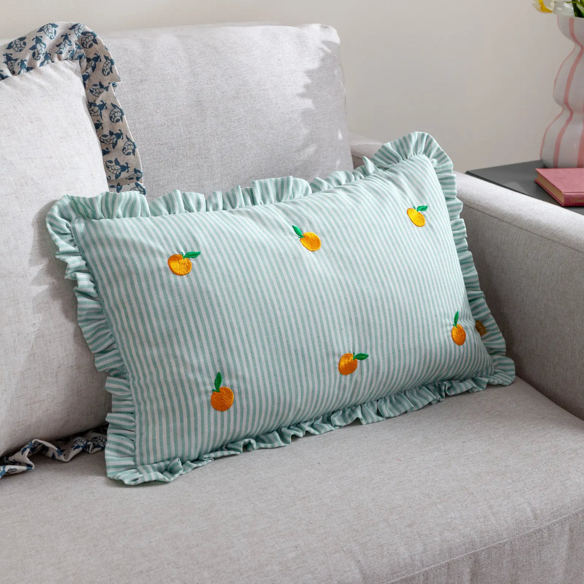 Les Fruites Oranges Cushion Cover or Filled Cushion 30cm x 50cm - additional product view 1