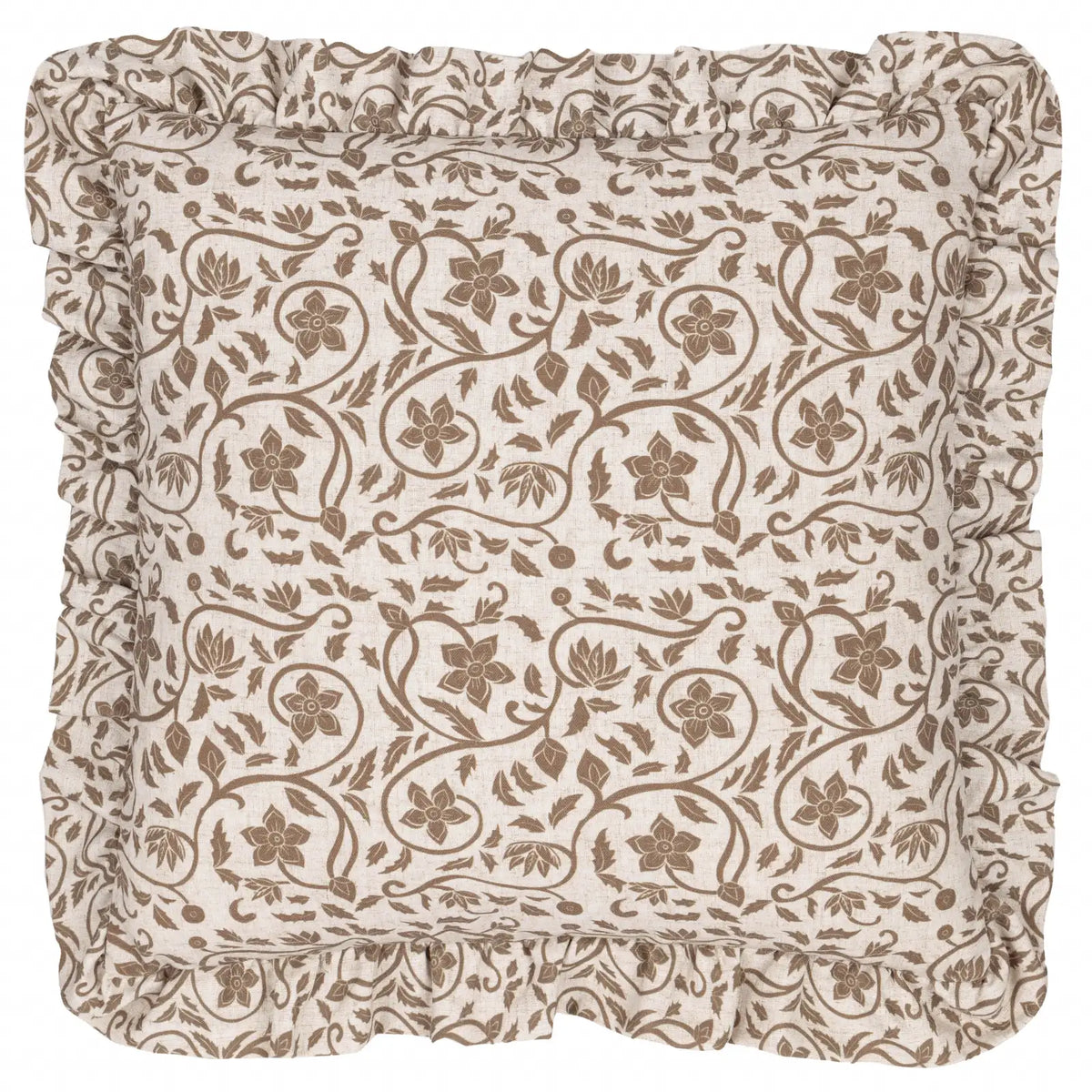 Linen Filigree Linen / Olive Cushion Cover or Filled Cushion 50cm x 50cm - additional product view 2