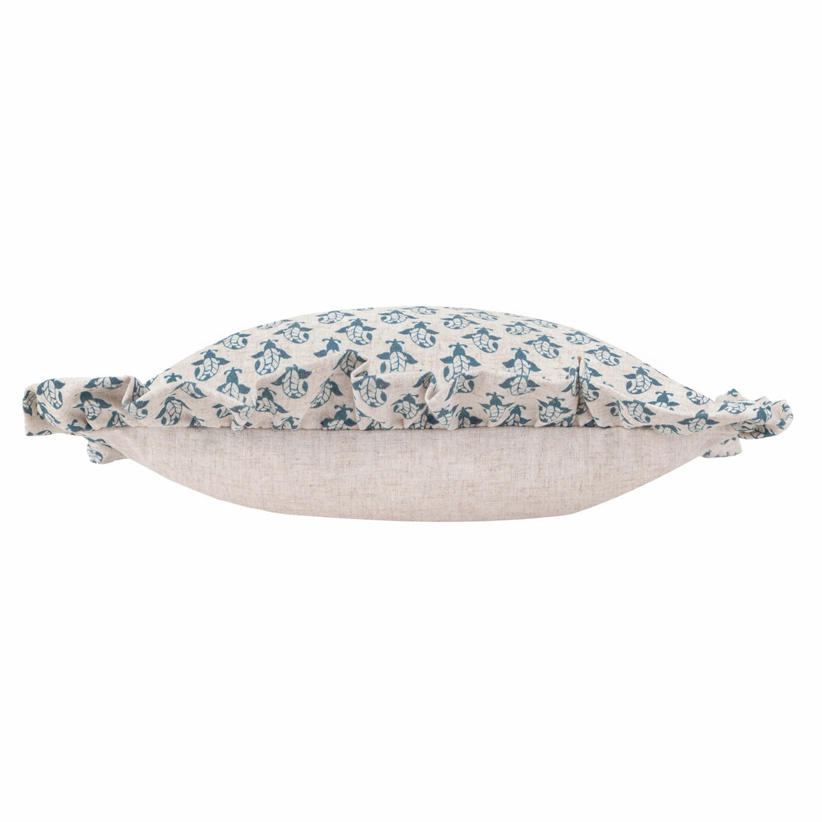 Lulah Block Linen / Blue Cushion Cover or Filled Cushion 45cm x 45cm - additional product view 3
