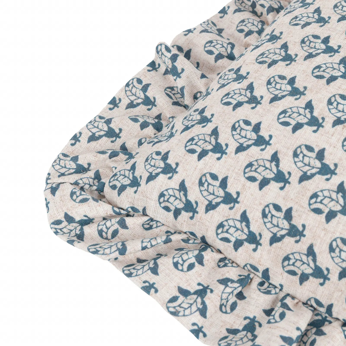 Lulah Block Linen / Blue Cushion Cover or Filled Cushion 45cm x 45cm - additional product view 4