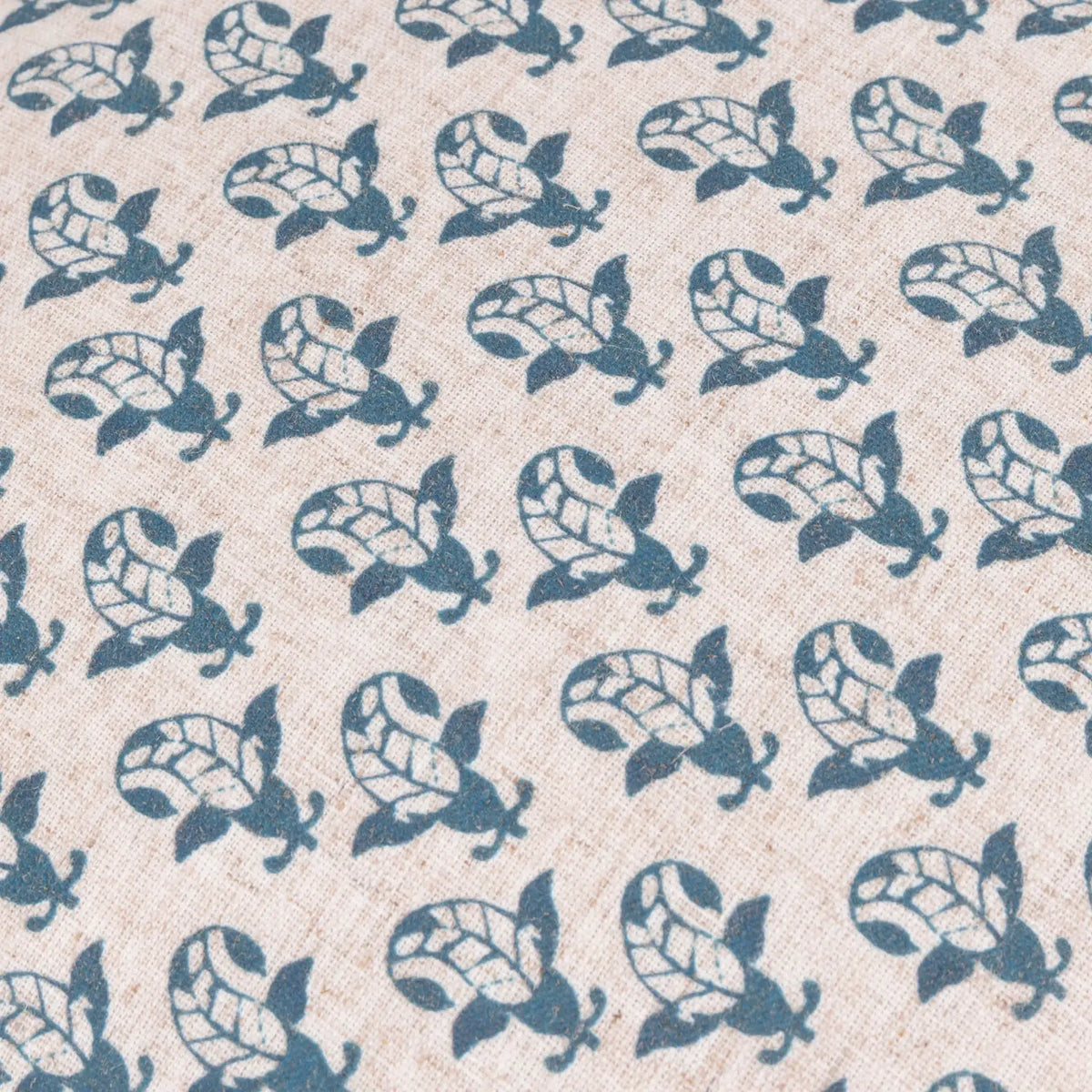 Lulah Block Linen / Blue Cushion Cover or Filled Cushion 45cm x 45cm - additional product view 5