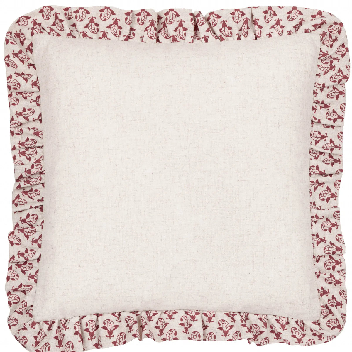 Lulah Block Linen / Red Cushion Cover or Filled Cushion 45cm x 45cm - additional product view 2