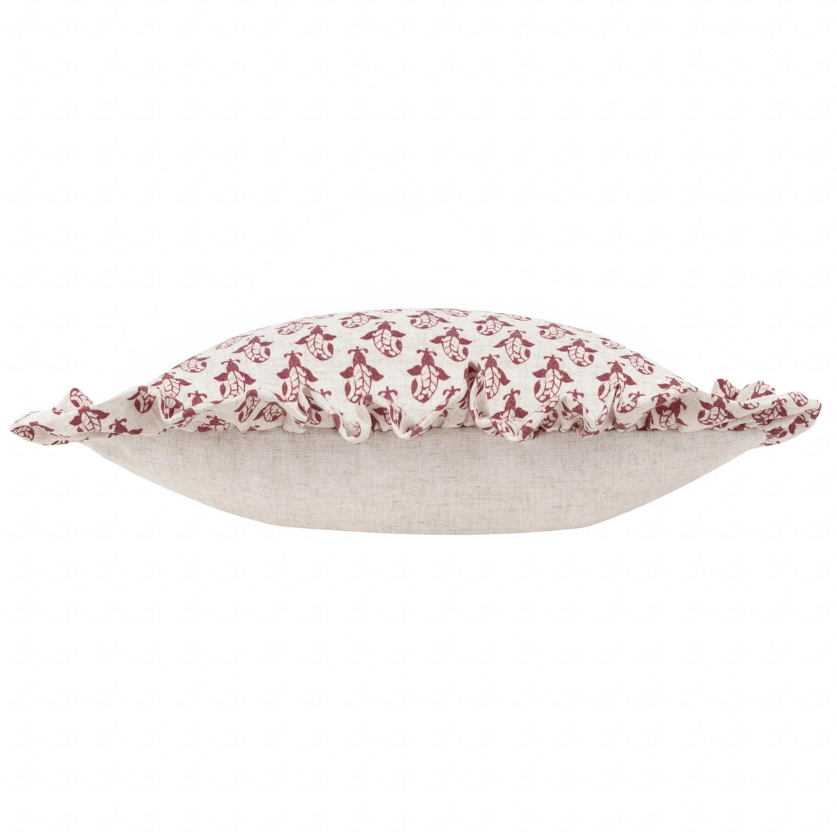 Lulah Block Linen / Red Cushion Cover or Filled Cushion 45cm x 45cm - additional product view 3