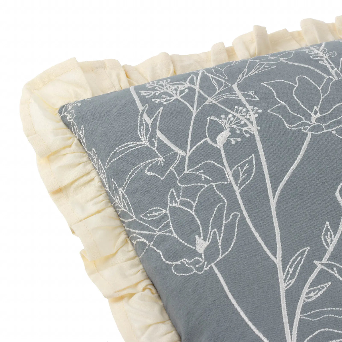 Mae 100% Cotton French Blue Cushion Cover or Filled Cushion 30cm x 50cm - additional product view 5