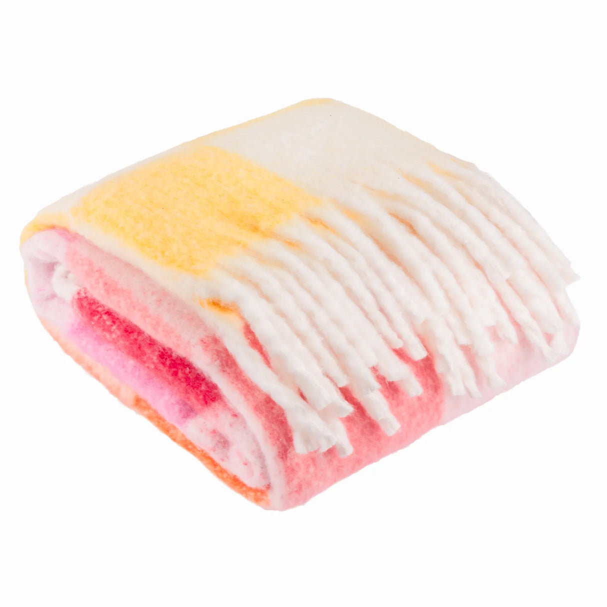 Maisie Checked Tasselled Throw Citrus Blush 130 x 180cm - image 2