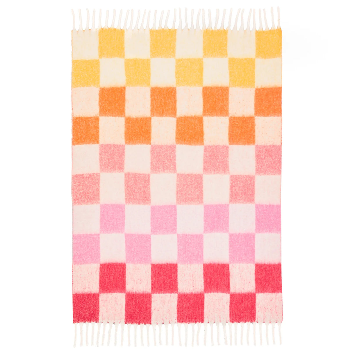 Maisie Checked Tasselled Throw Citrus Blush 130 x 180cm - image 5