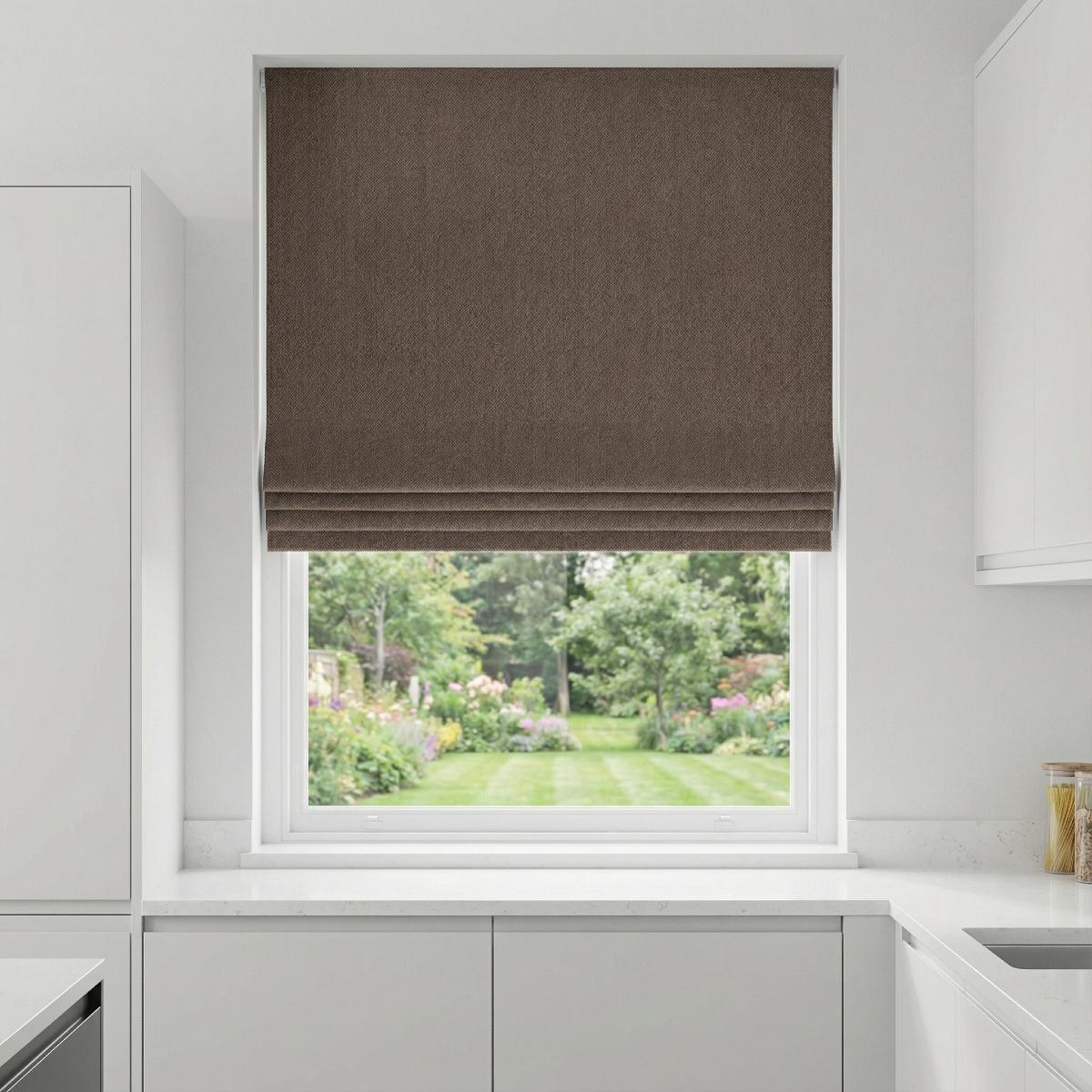 Malaga Made to Measure Roman Blind Chocolate