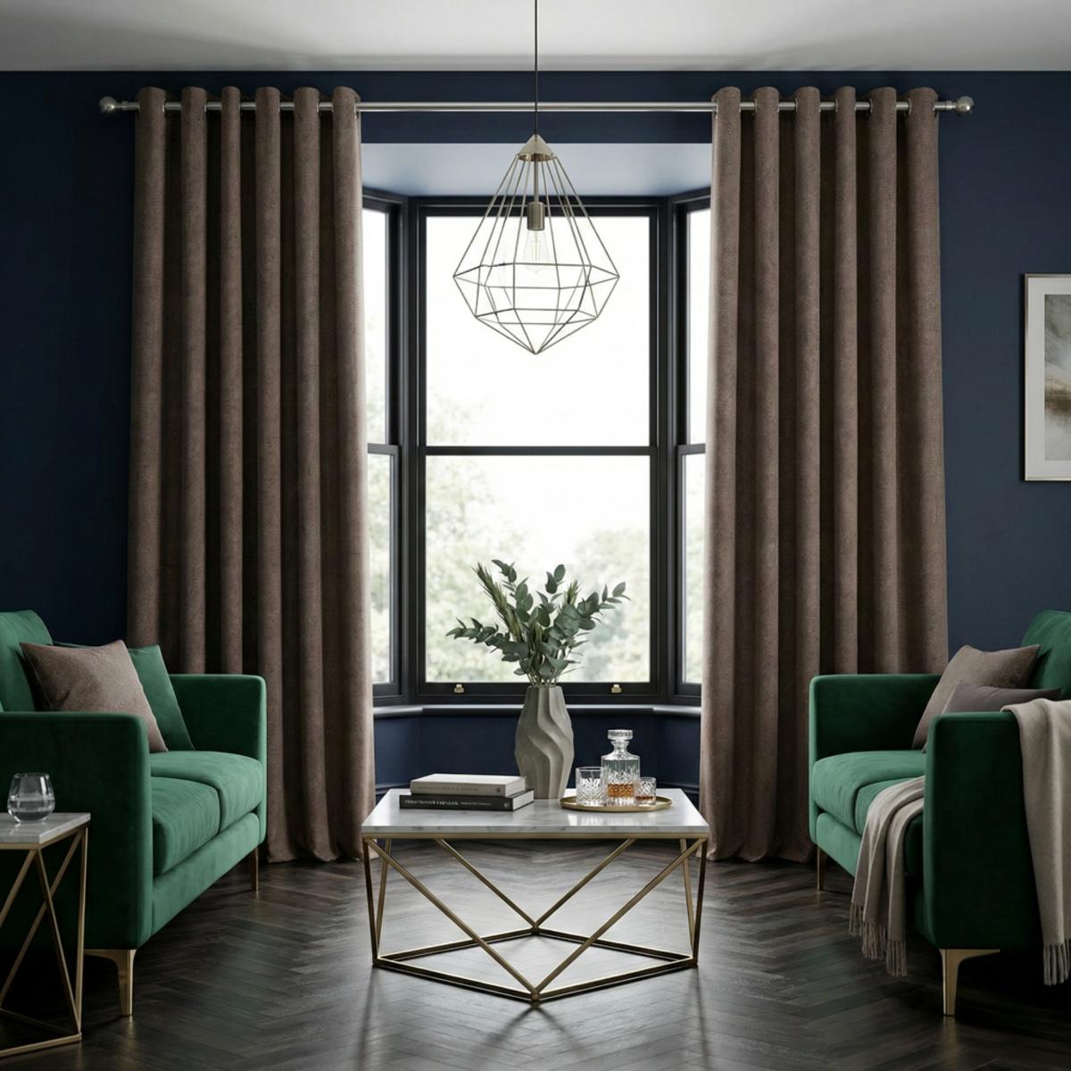 Malaga Made to Measure Curtains Chocolate