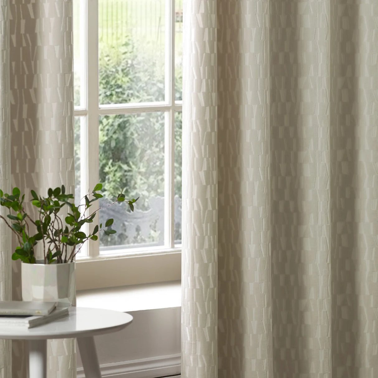 Manhattan Fully Lined Velvet Eyelet Curtains Ivory - image 6