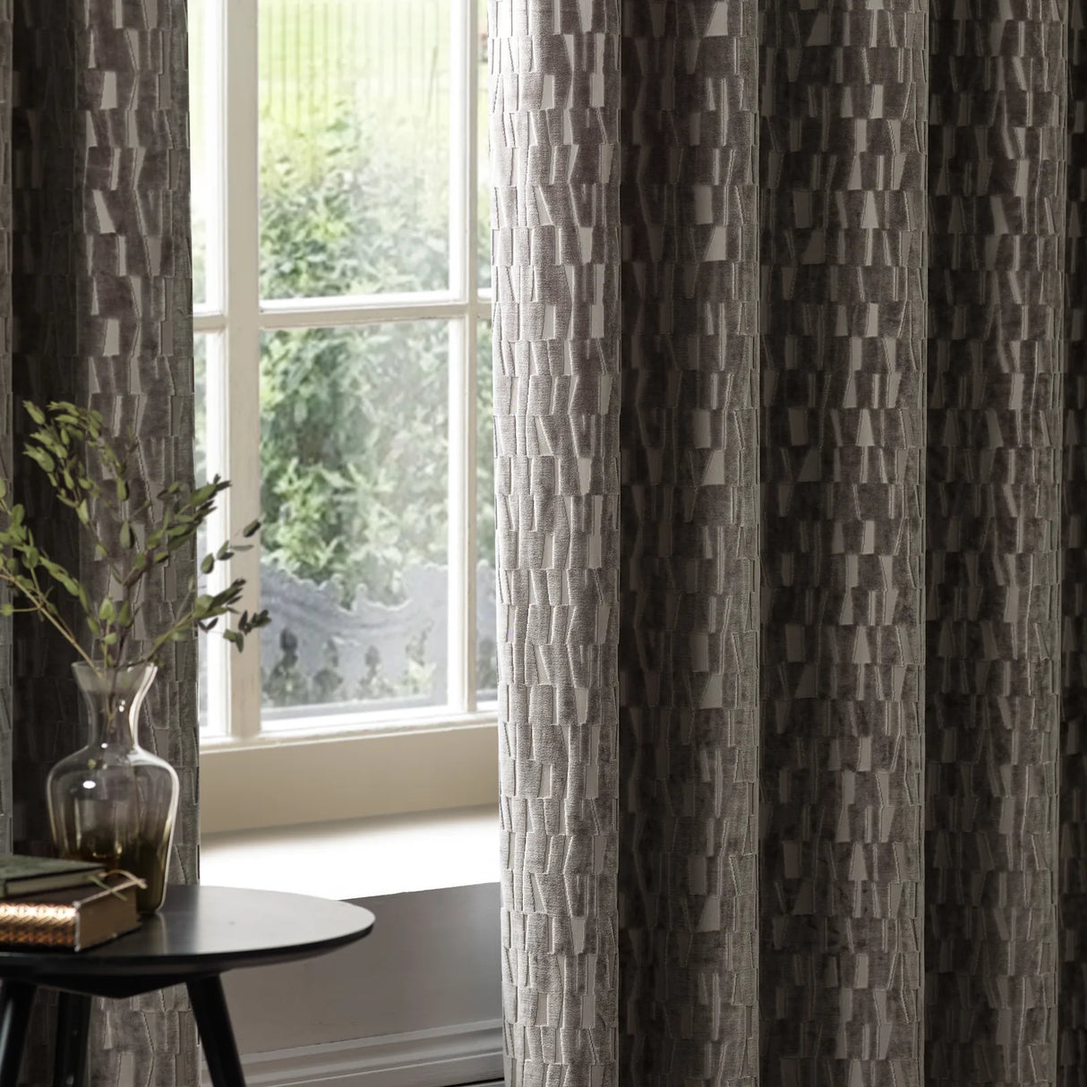 Manhattan Fully Lined Velvet Eyelet Curtains Mink - image 6