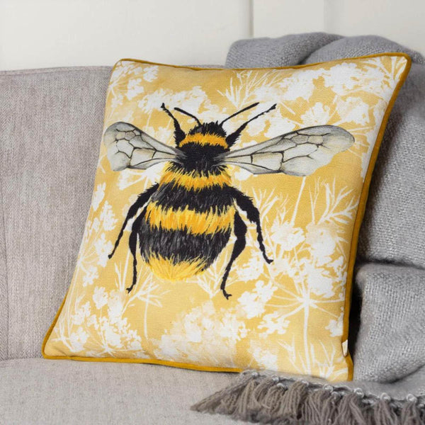 Manor Bee Watercolour Cushion Cover 17" x 17" - Ideal