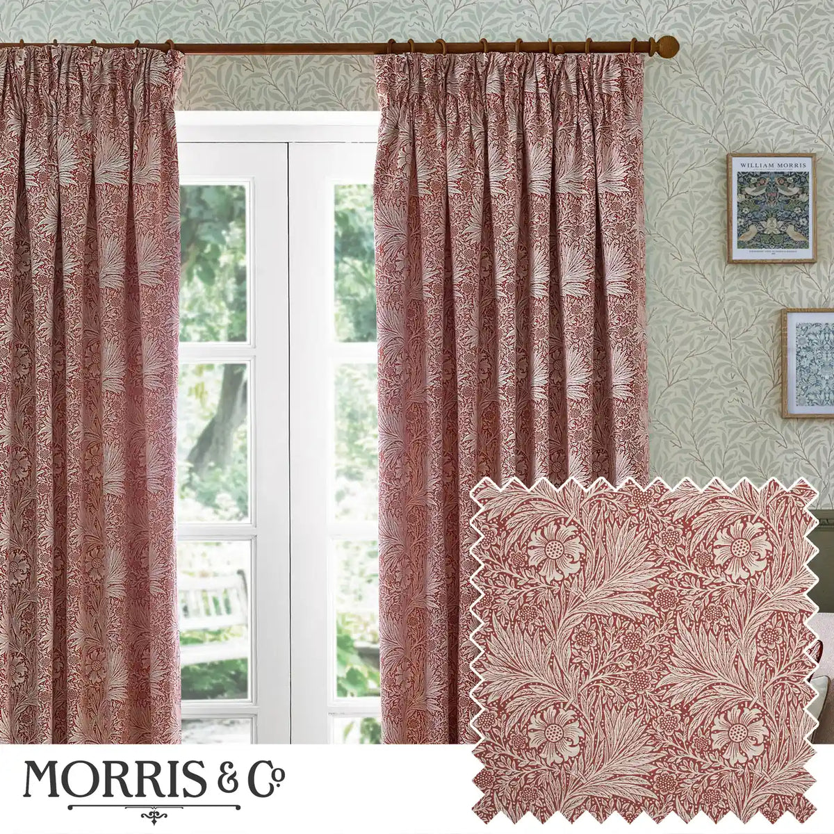Marigold Russet Thermal Blackout Dimout Pencil Pleat Curtains - additional product view 1