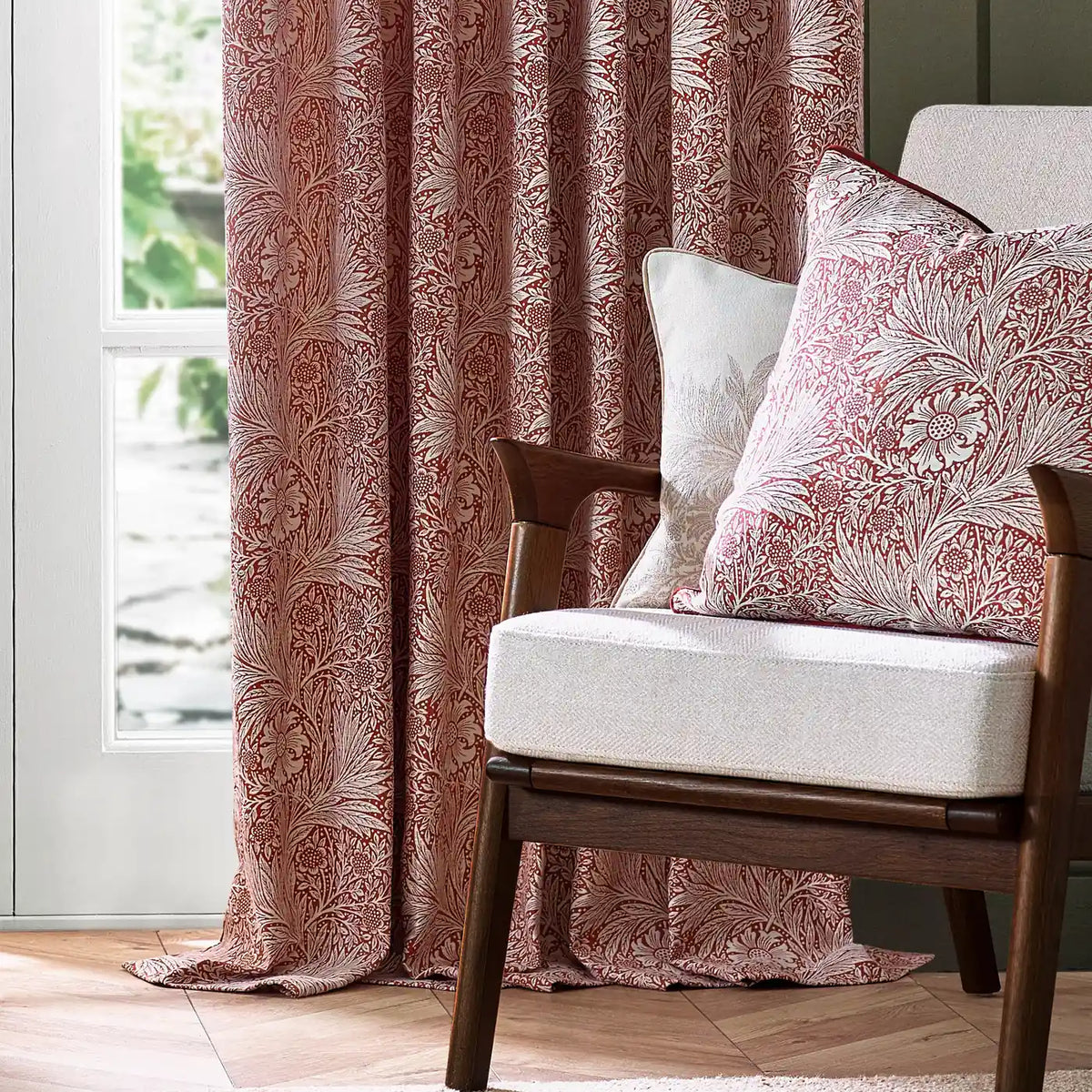 Marigold Russet Thermal Blackout Dimout Pencil Pleat Curtains - additional product view 3