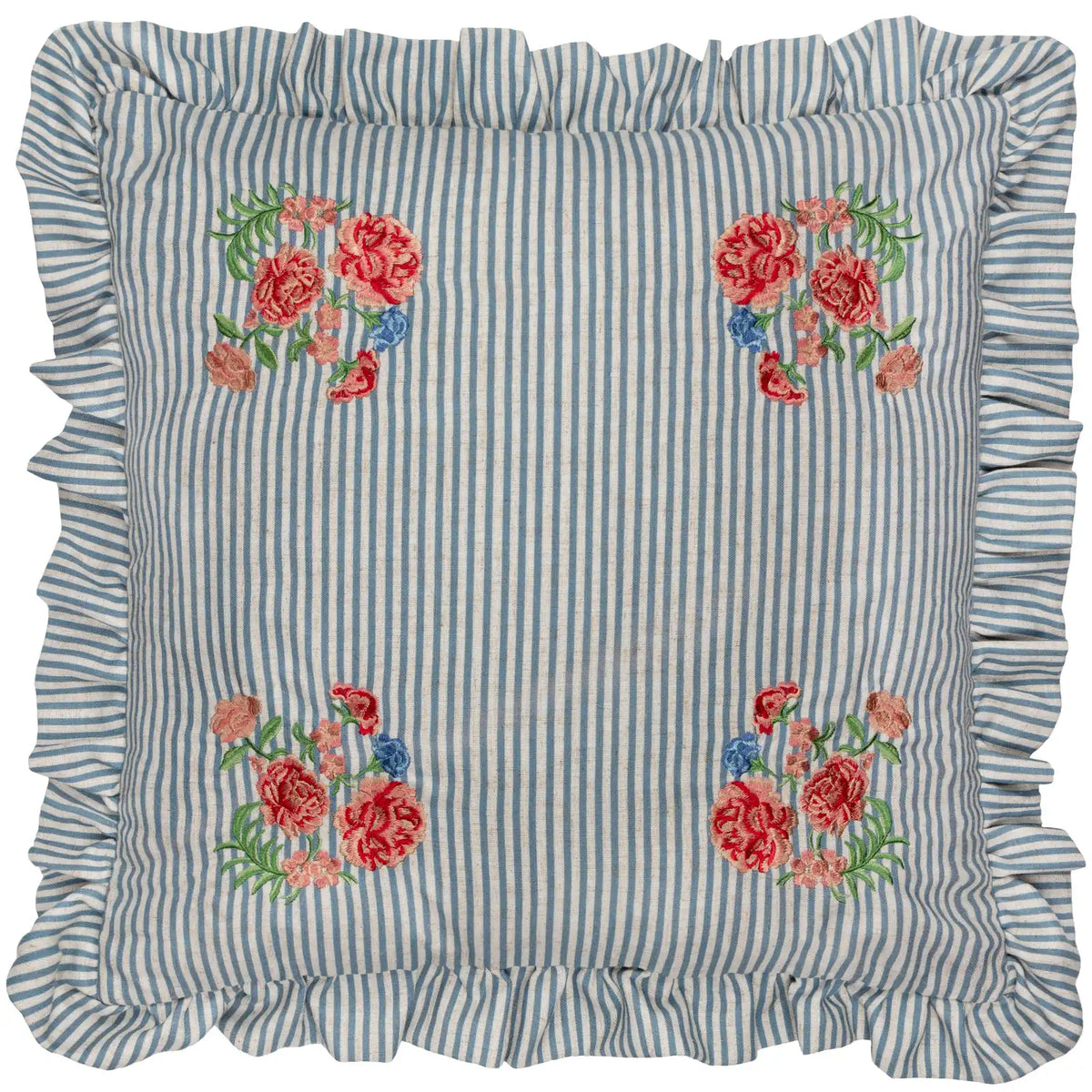 Martha Ruffle Blue Cushion Cover or Filled Cushion 50cm x 50cm - additional product view 2