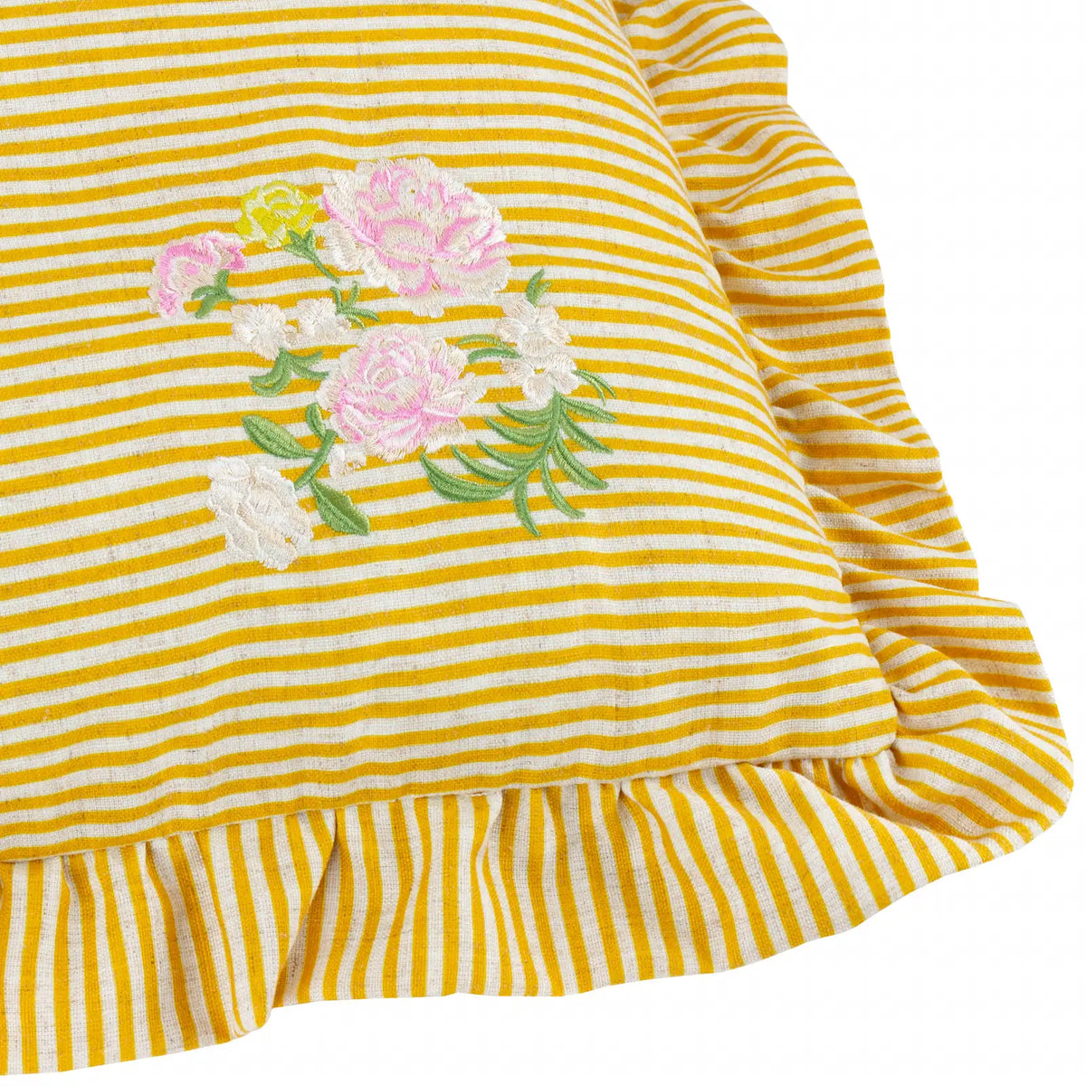 Martha Ruffle Yellow Cushion Cover or Filled Cushion 50cm x 50cm - additional product view 5