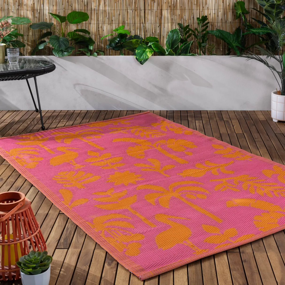 Marula Outdoor/Indoor 100% Recycled Outdoor Rug Orange/Pink 120 x 180cm - image 3