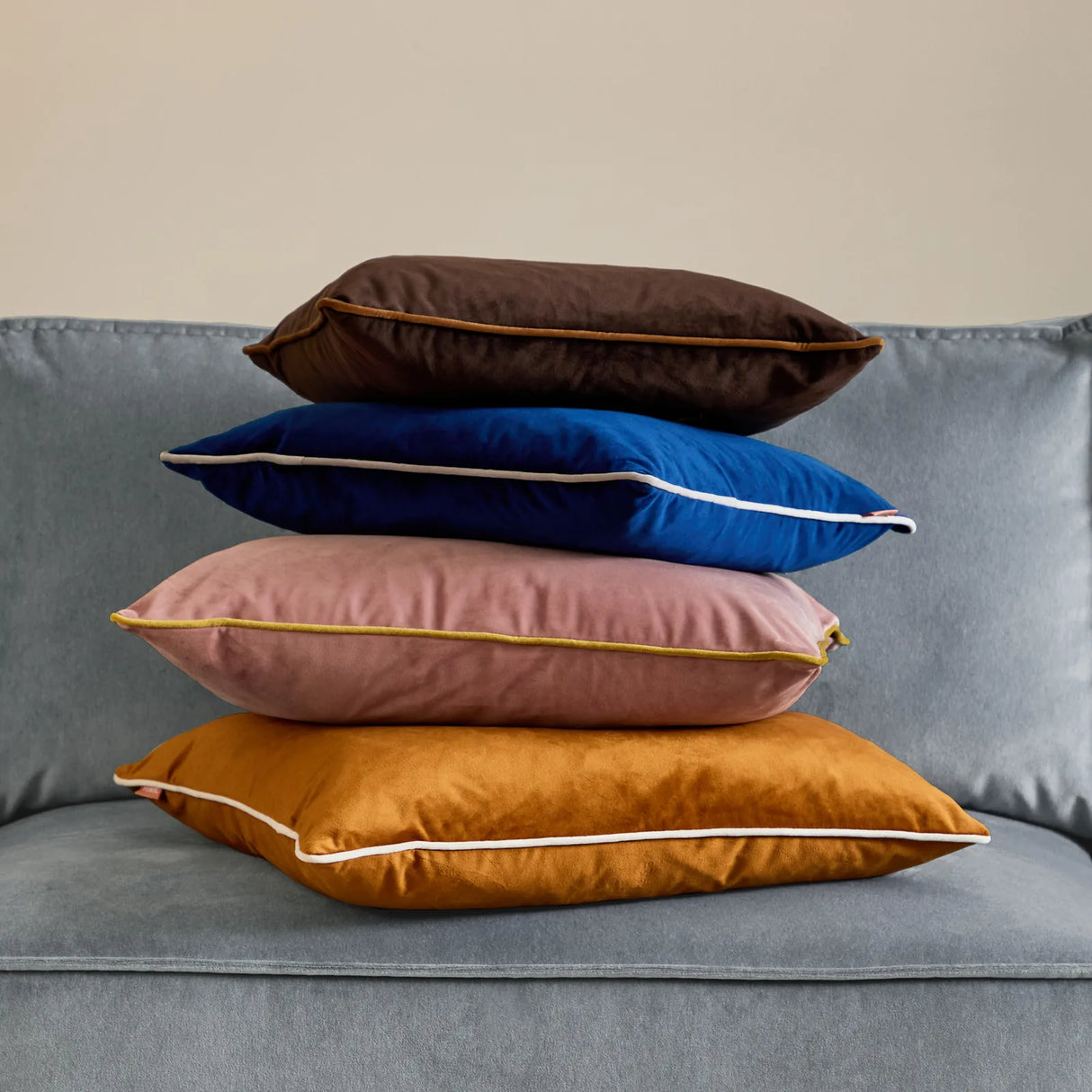 Meridian Velvet Cushion Cover Navy/Silver 45 x 45cm - image 5