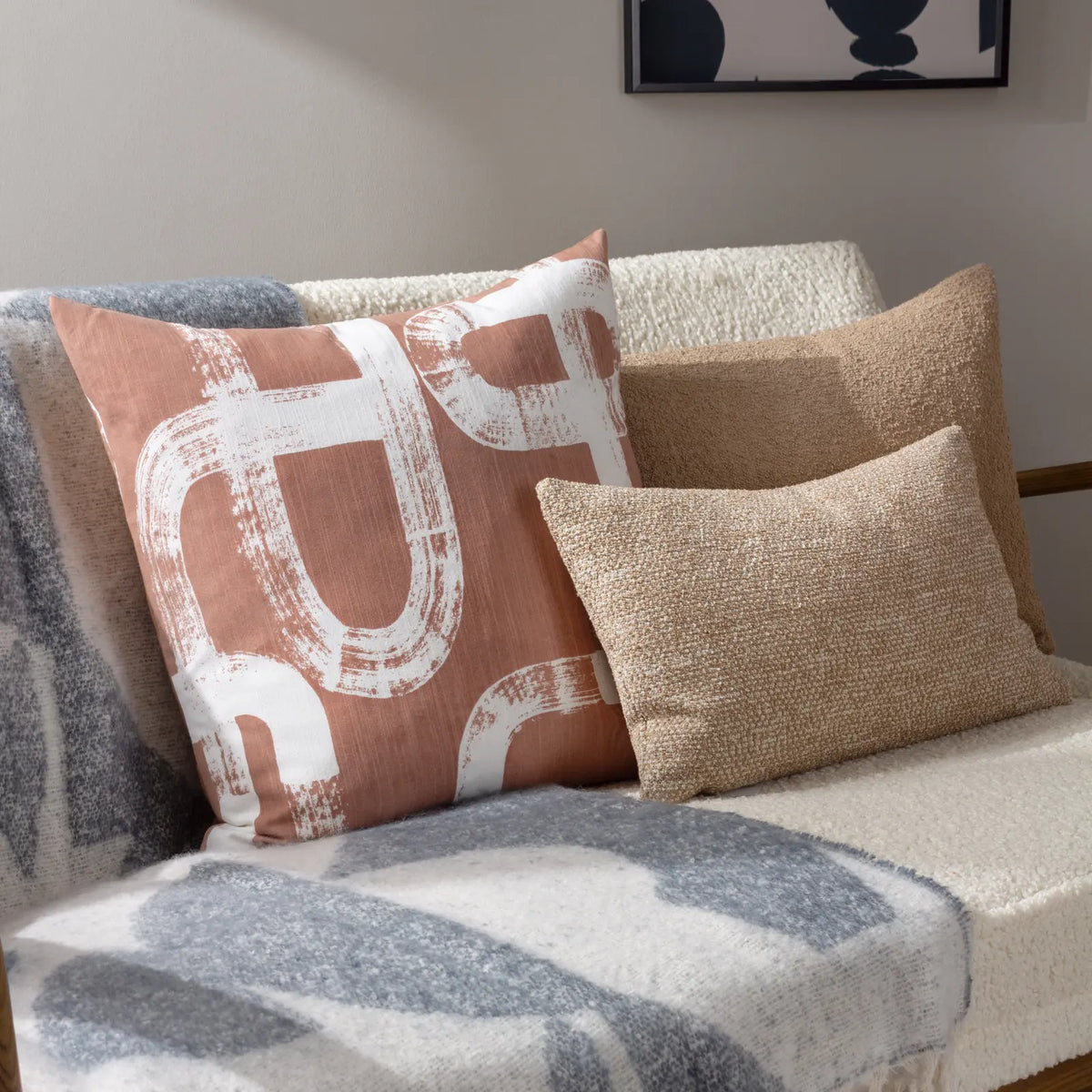 Meta Abstract Woven Tasselled Dusk Throw Blanket 130cm x 180cm - additional product view 7
