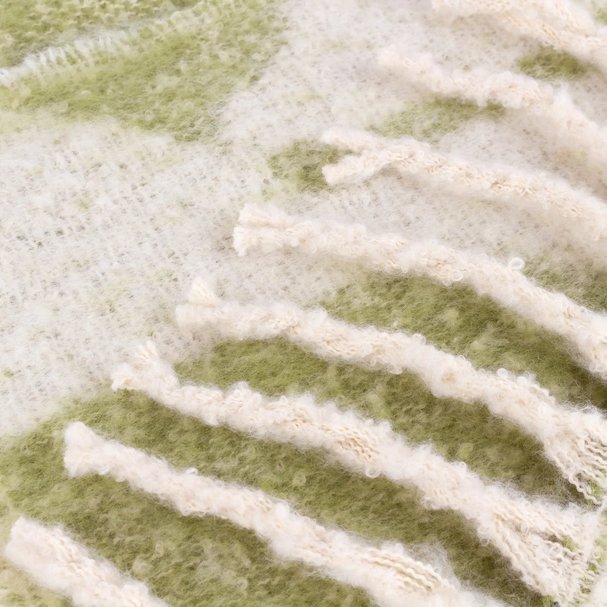 Meta Abstract Woven Tasselled Olive Throw Blanket 130cm x 180cm - additional product view 5