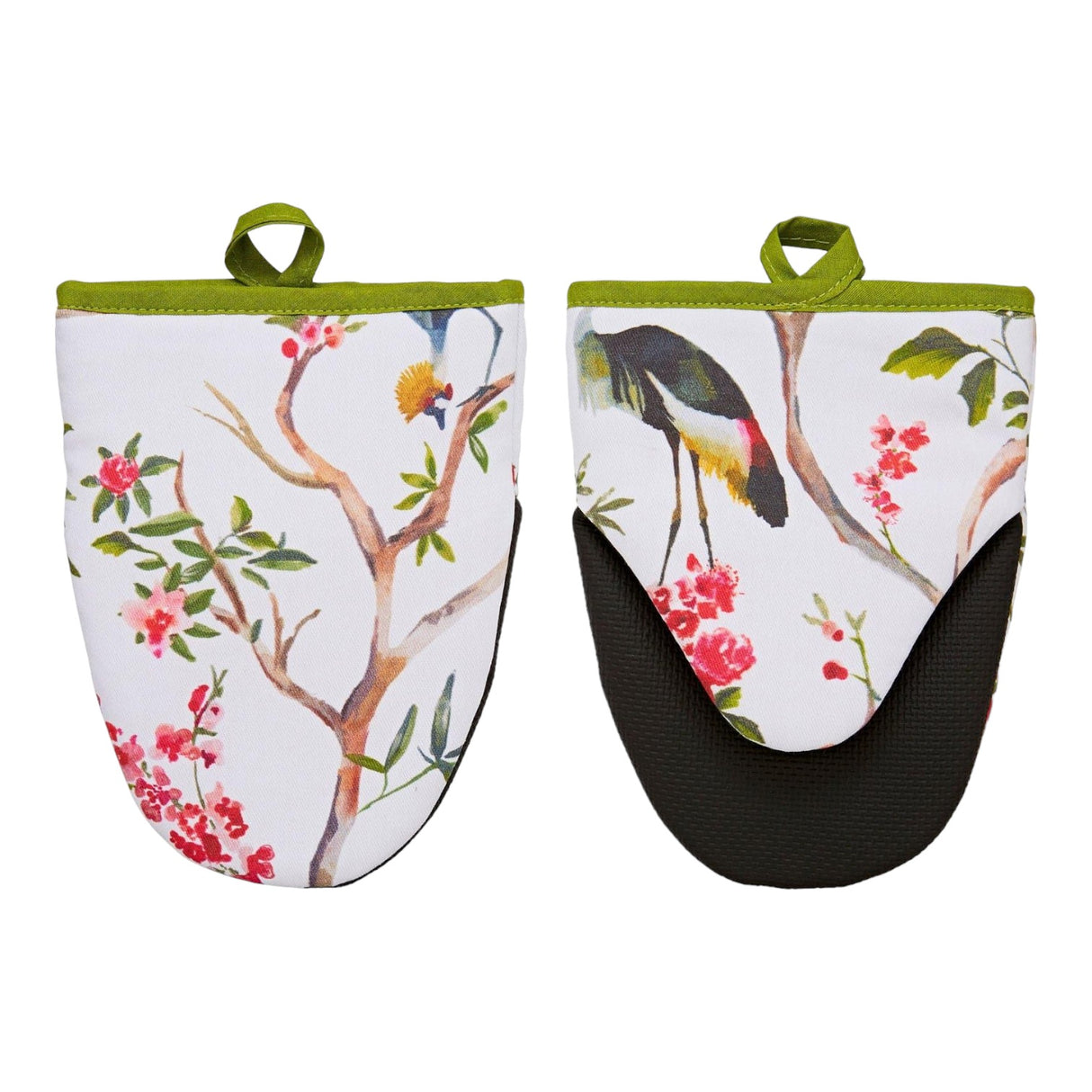 Oriental Birds Neoprene Micro Mitts Pair Oven Gloves Ulster Weavers