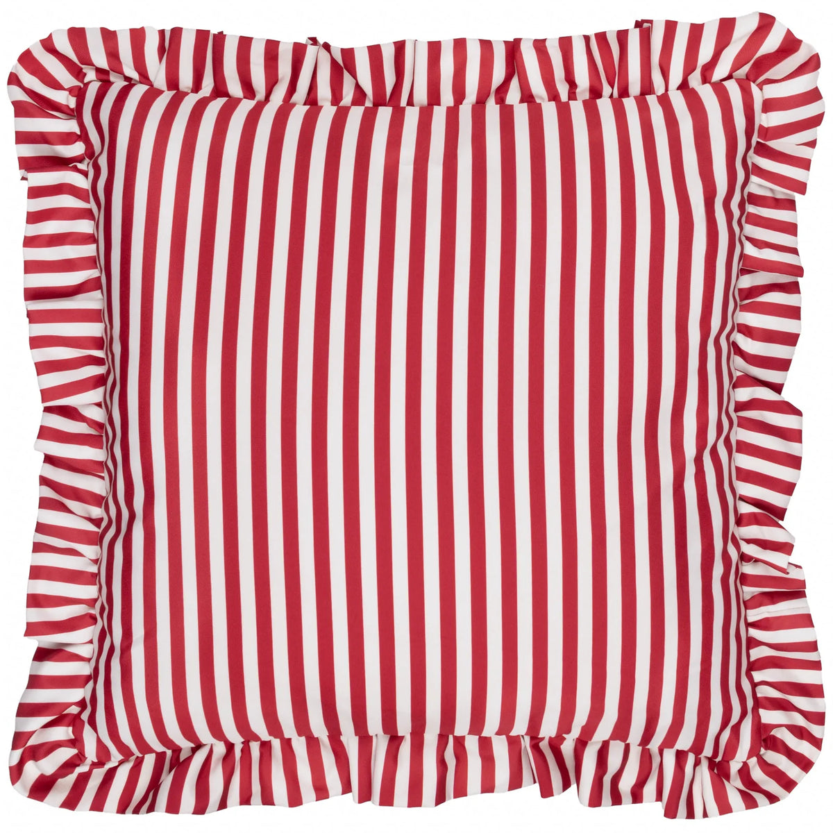 Millie Ruffle Outdoor Candy Red Cushion Cover or Filled Cushion 50cm x 50cm - additional product view 2