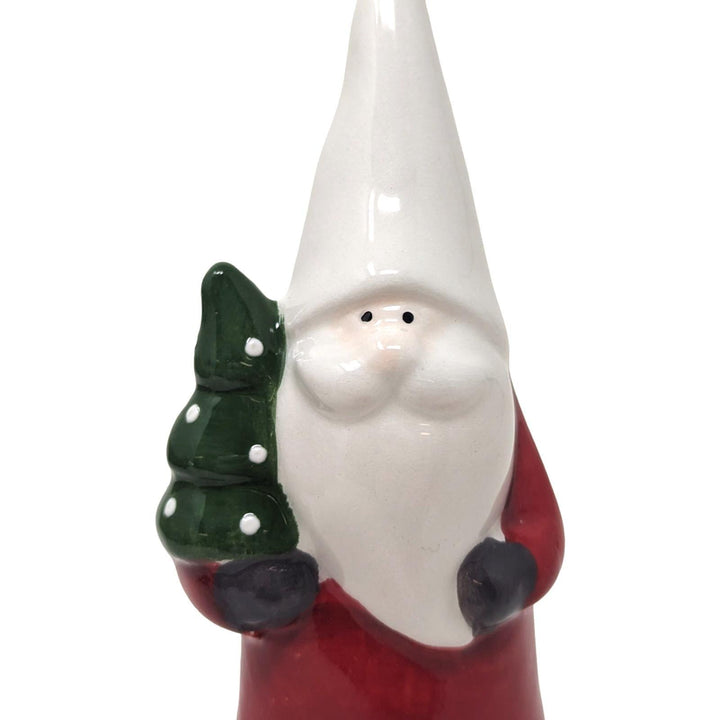 Mini Red Ceramic Santa Ornament - Ideal