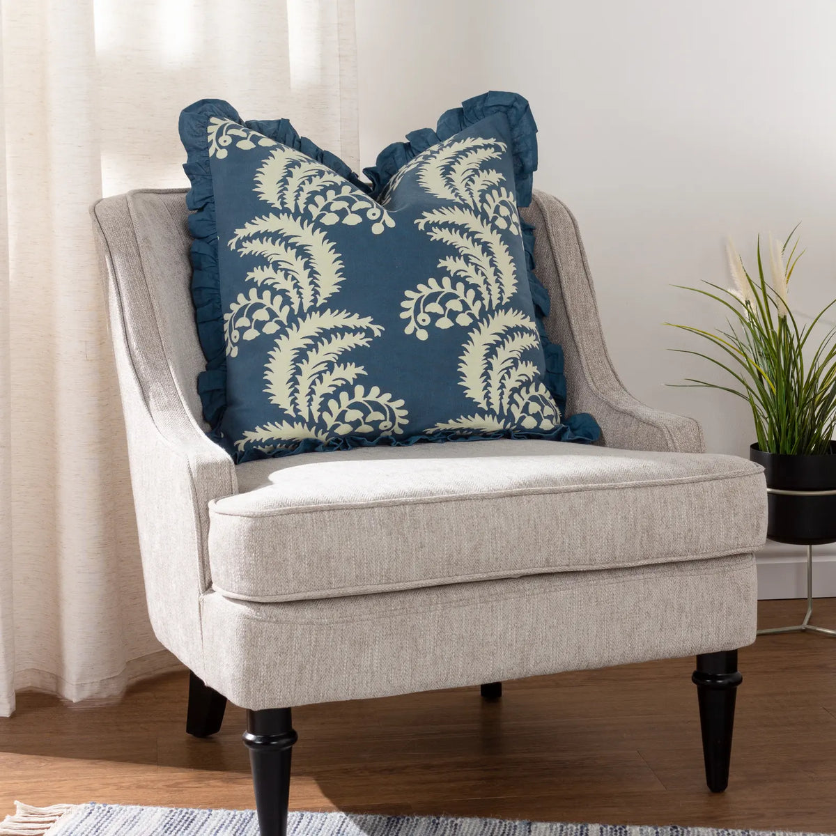 Montrose 100% Cotton French Blue Cushion Cover 50cm x 50cm - additional product view 1
