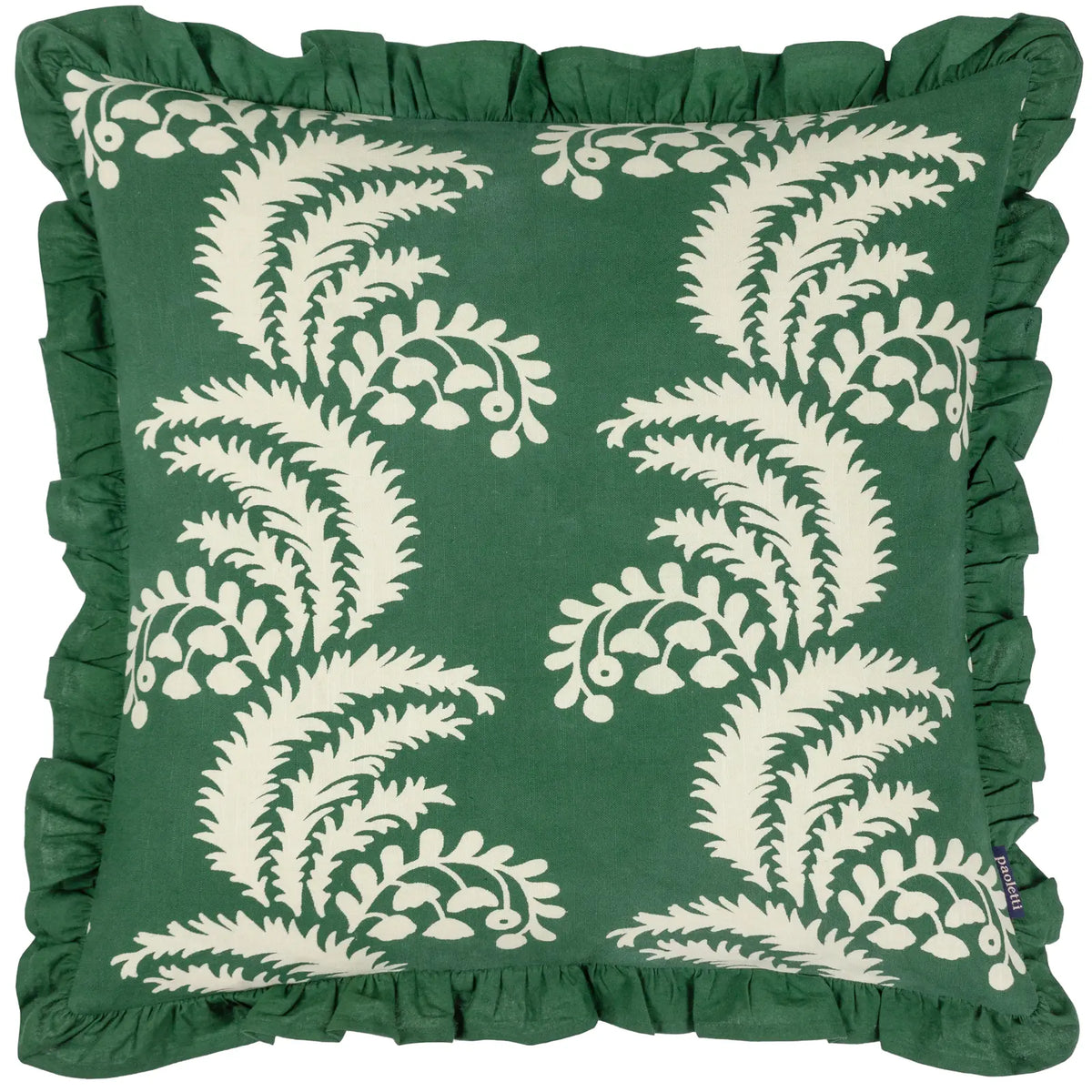 Montrose 100% Cotton Bottle Green Cushion Cover 50cm x 50cm - additional product view 2