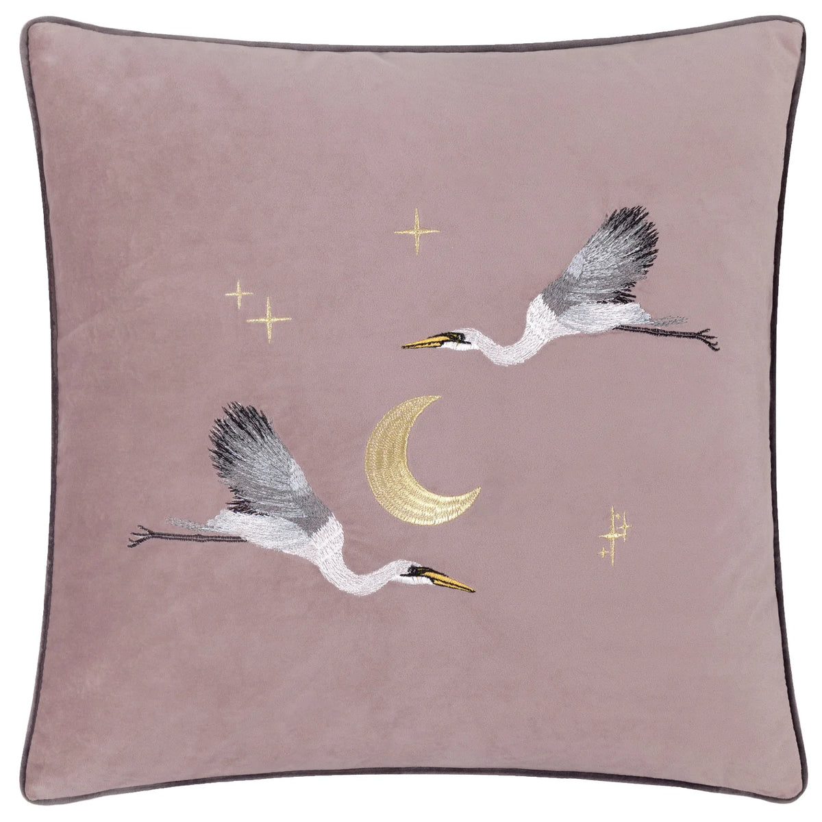 Moonlit Flight Velvet Dusty Pink Cushion Cover or Filled Cushion 45cm x 45cm - additional product view 2