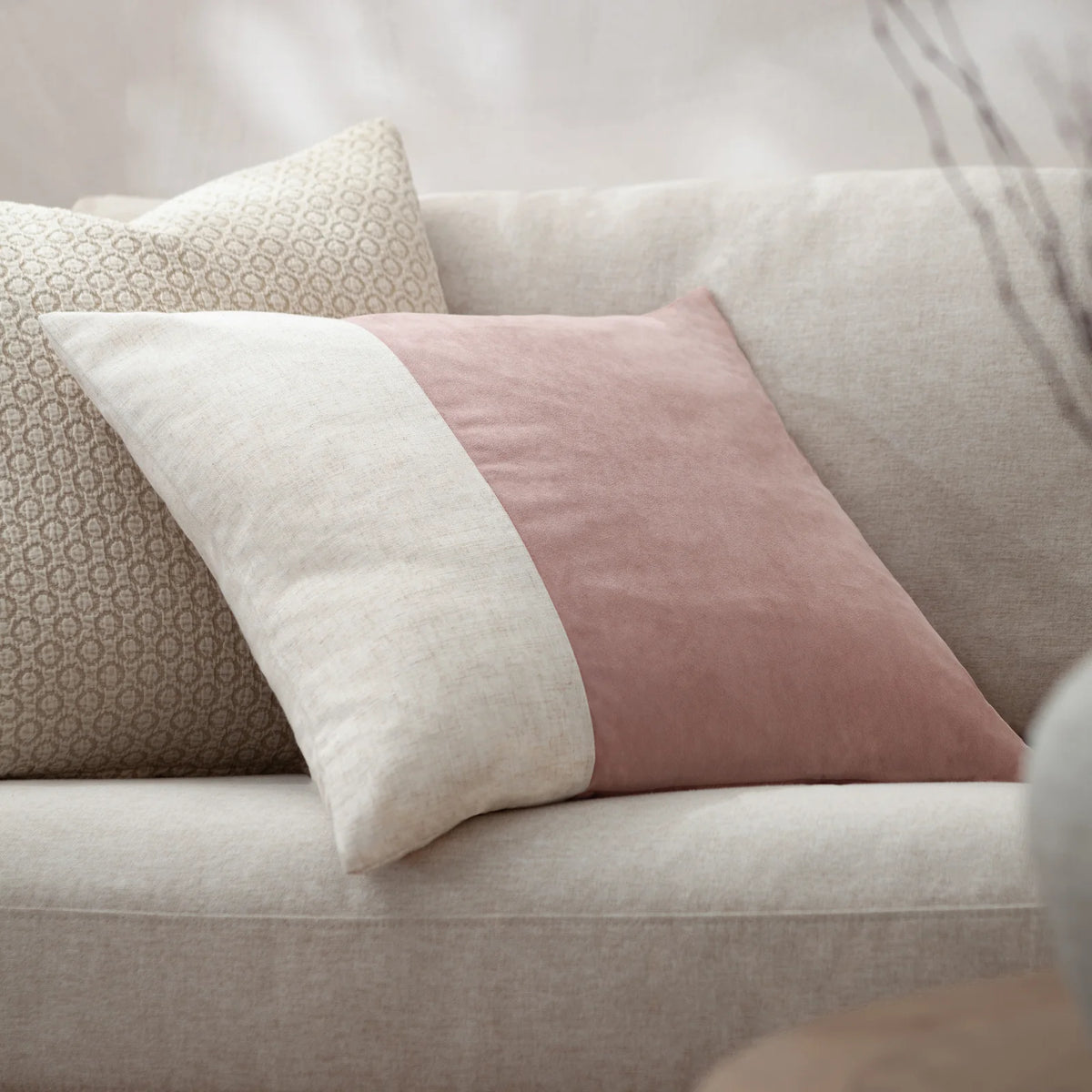 Morden Velvet Dusty Rose Cushion Cover or Filled Cushion 50cm x 50cm - additional product view 1