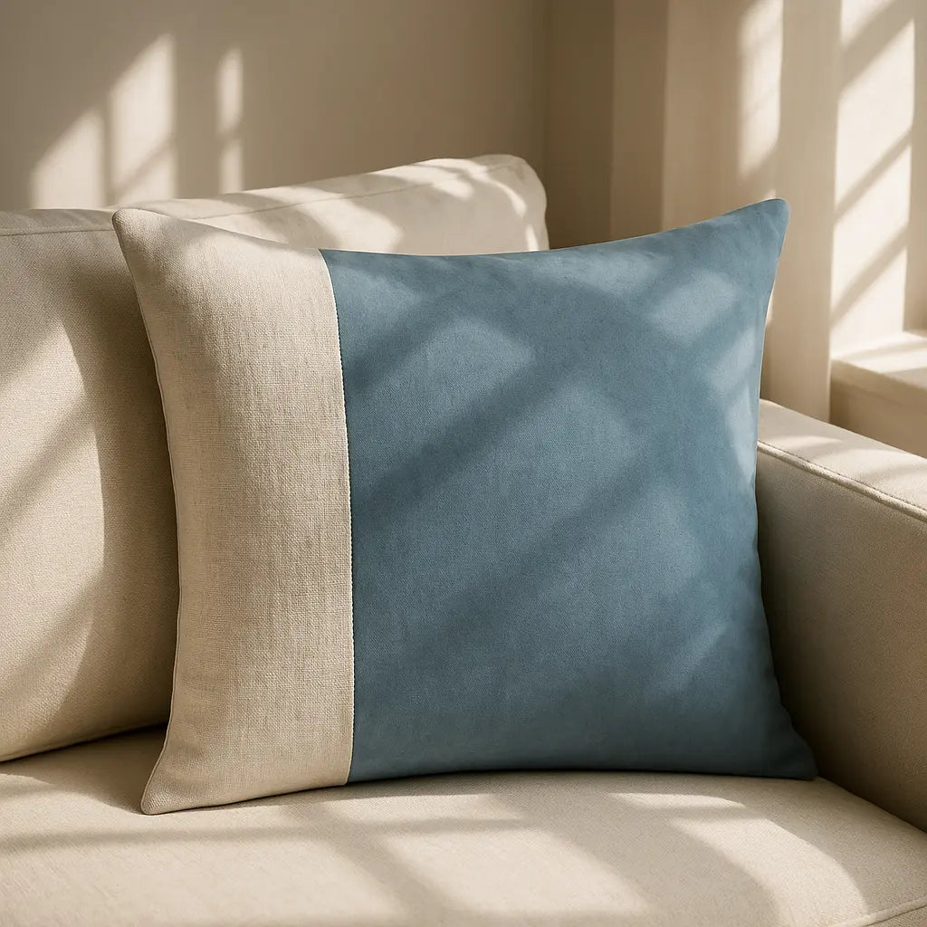 Morden Velvet Dusty Blue Cushion Cover or Filled Cushion 50cm x 50cm
