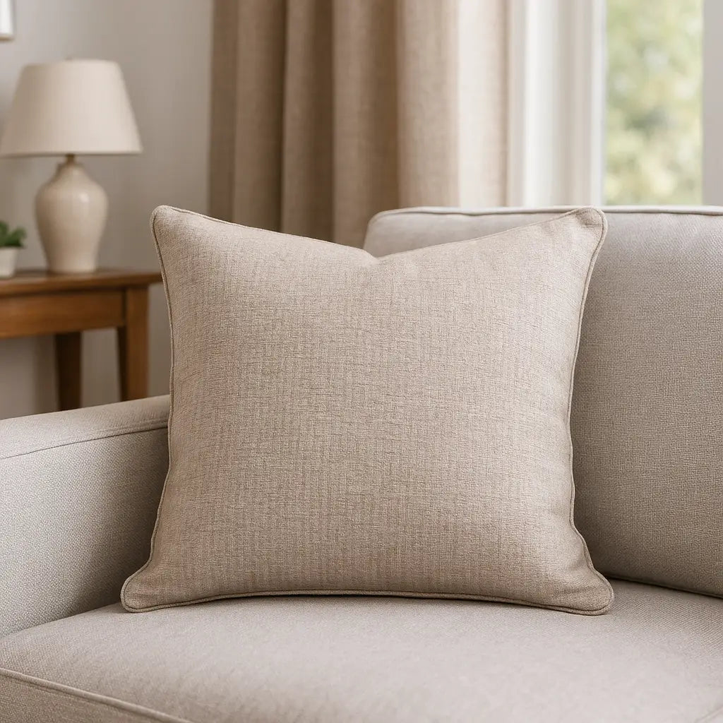 Pembrey Floral Brushed Cotton Cushion Cover 43cm x 43cm - Natural