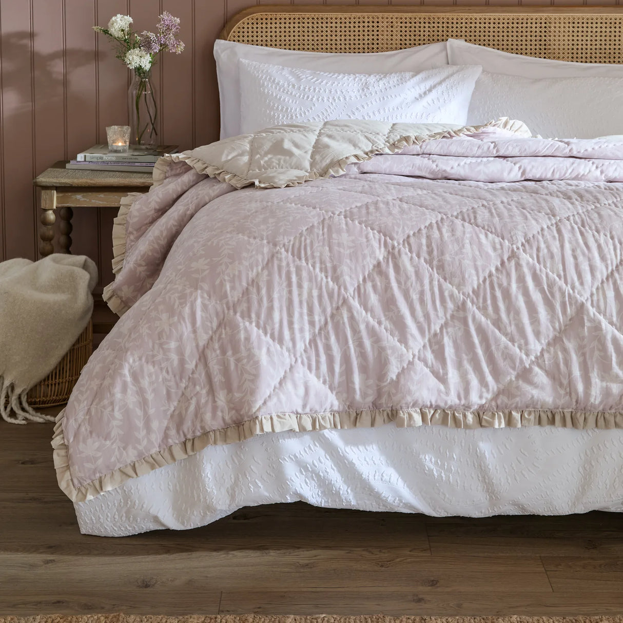 Nature Amelia Quilted Bedspread Blush - image 2