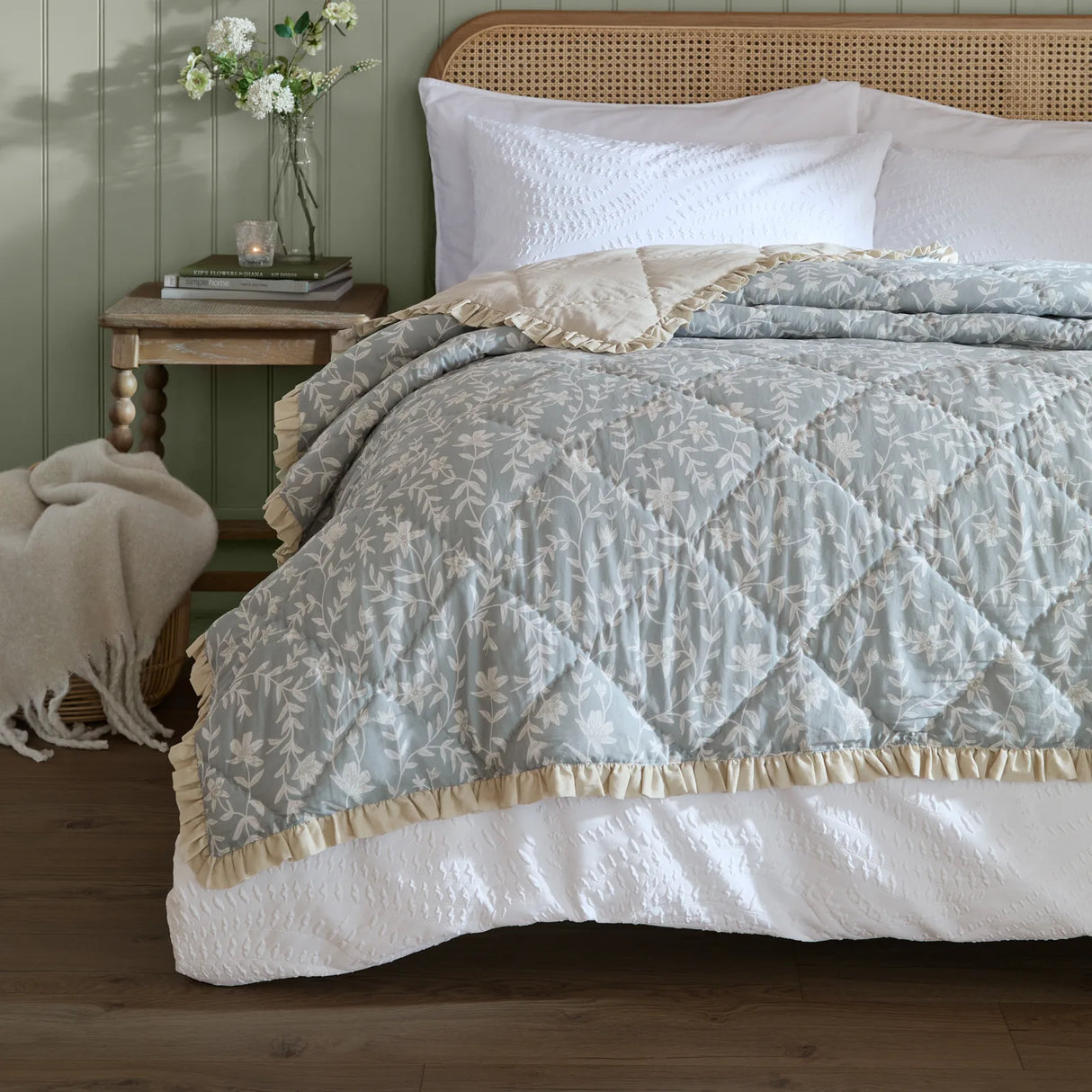 Nature Amelia Quilted Bedspread Seafoam - image 2