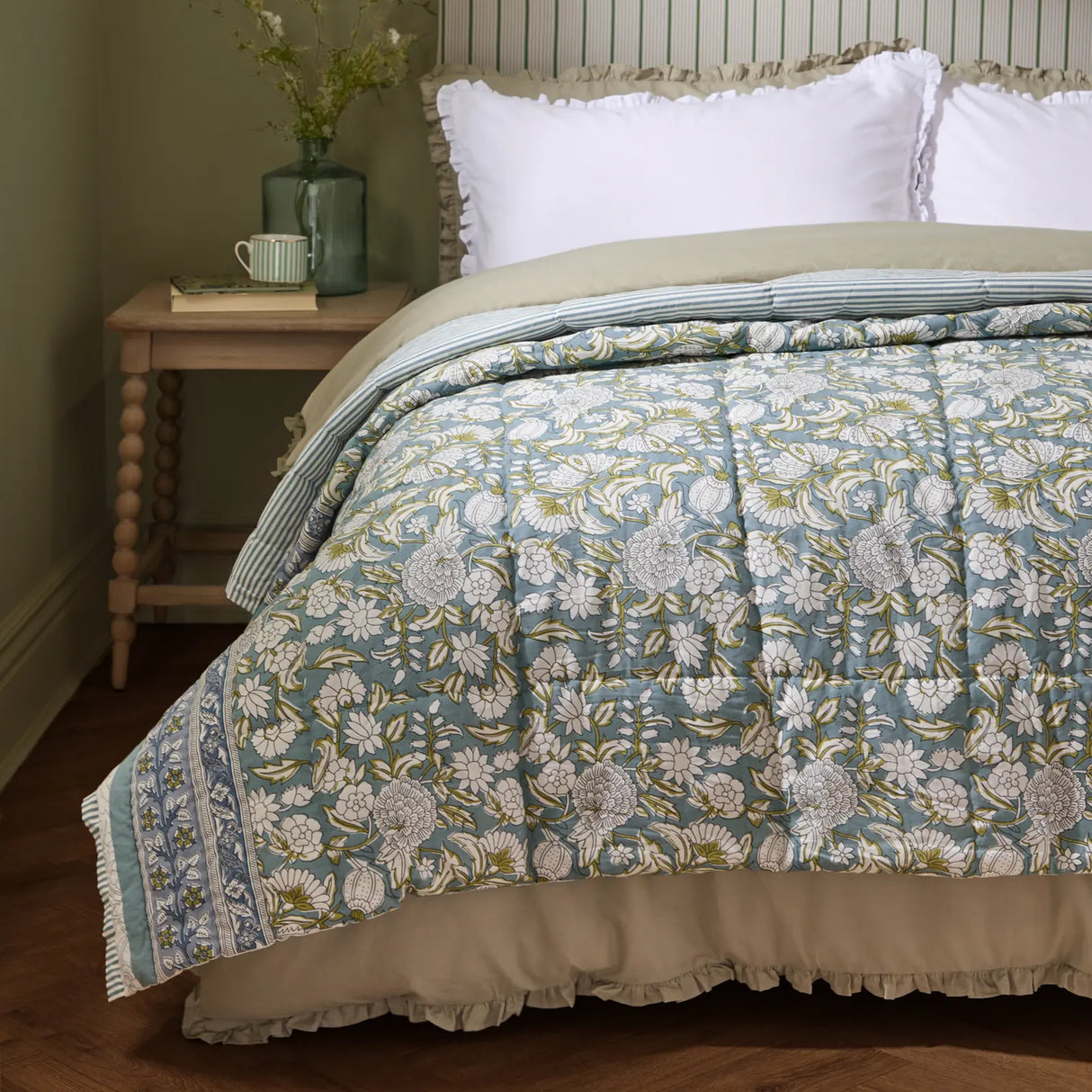 Nature Annabelle 100% Cotton Bedspread Blue - image 2