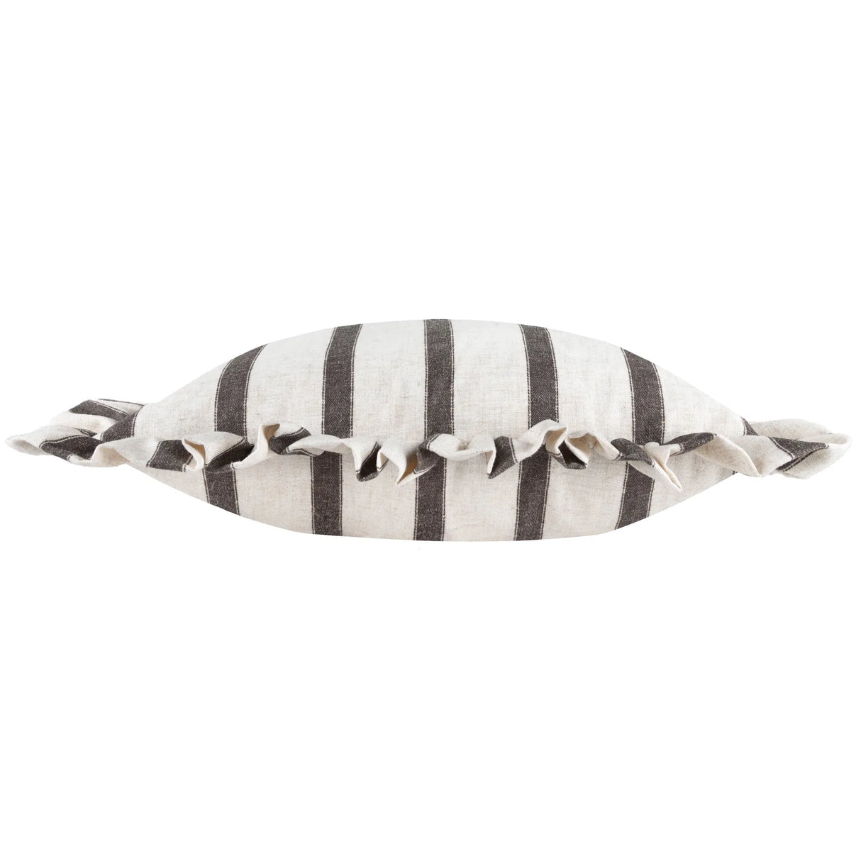 Nature Connie Striped Ruffle Cushion Cover Chocolate 35 x 50cm - image 3
