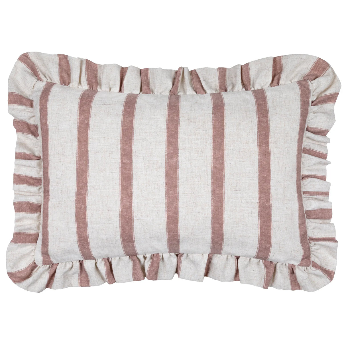 Nature Connie Striped Ruffle Cushion Cover Clay Pink 35 x 50cm - image 2