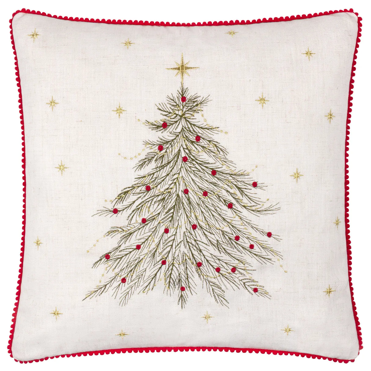 Nature Twinkling Tree Embroidered Cushion Cover Natural 45 x 45cm - image 2