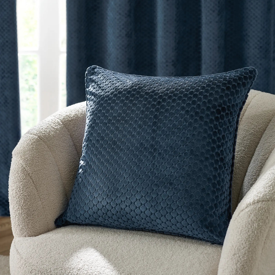 Neptune Velvet Cushion Cover Navy 50 x 50cm