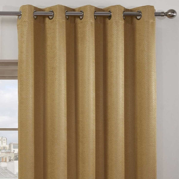 Ambiance Thermal Blackout Eyelet Curtains Ochre