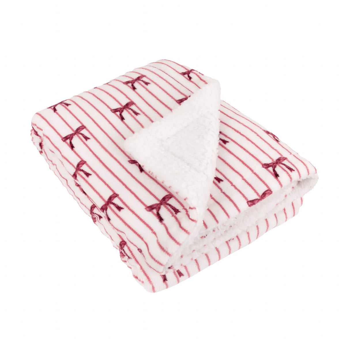 Noortje Bows Sherpa Fleece Throw Silk Pink 130 x 180cm - image 3