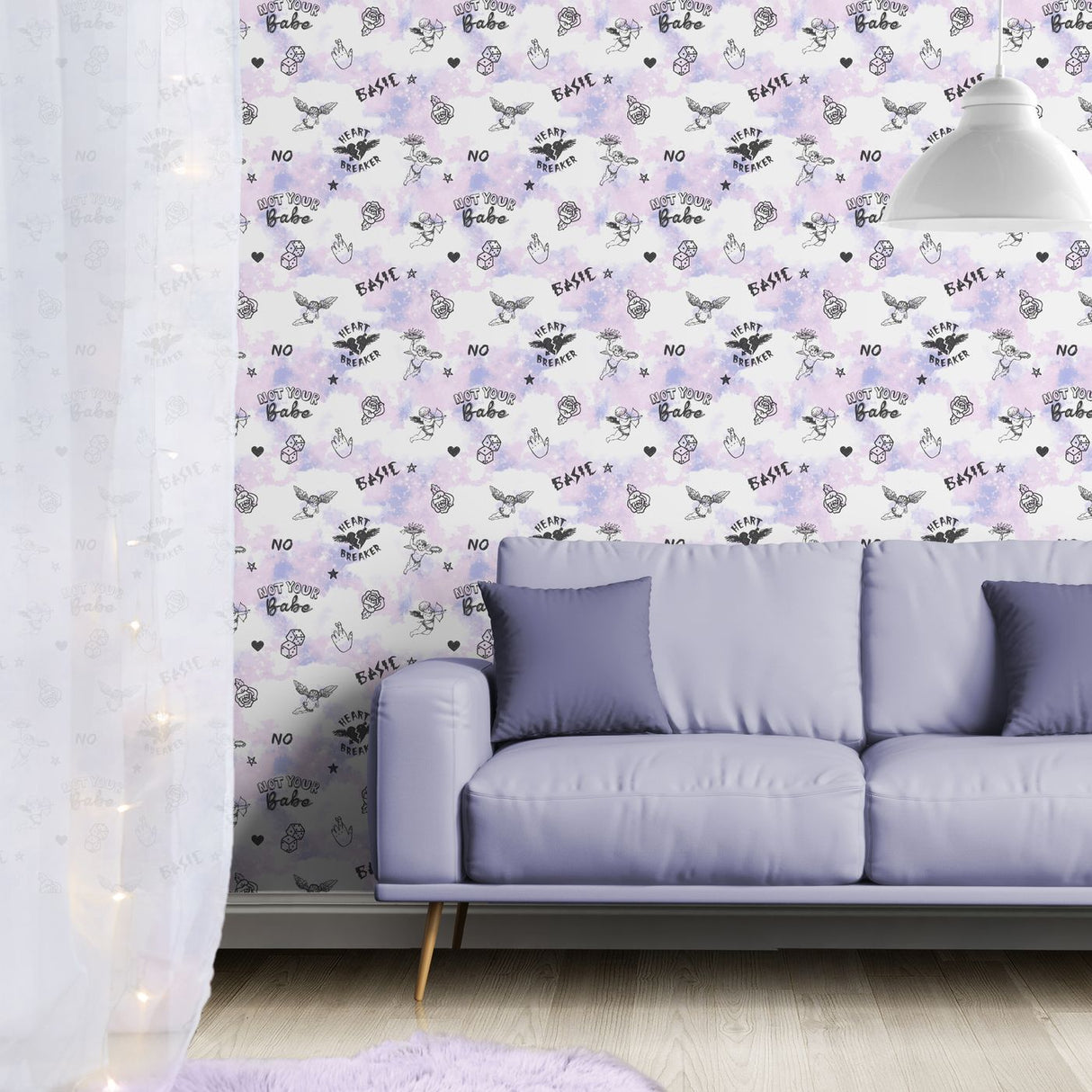Sassy B Not Your Cherub Wallpaper Pastel