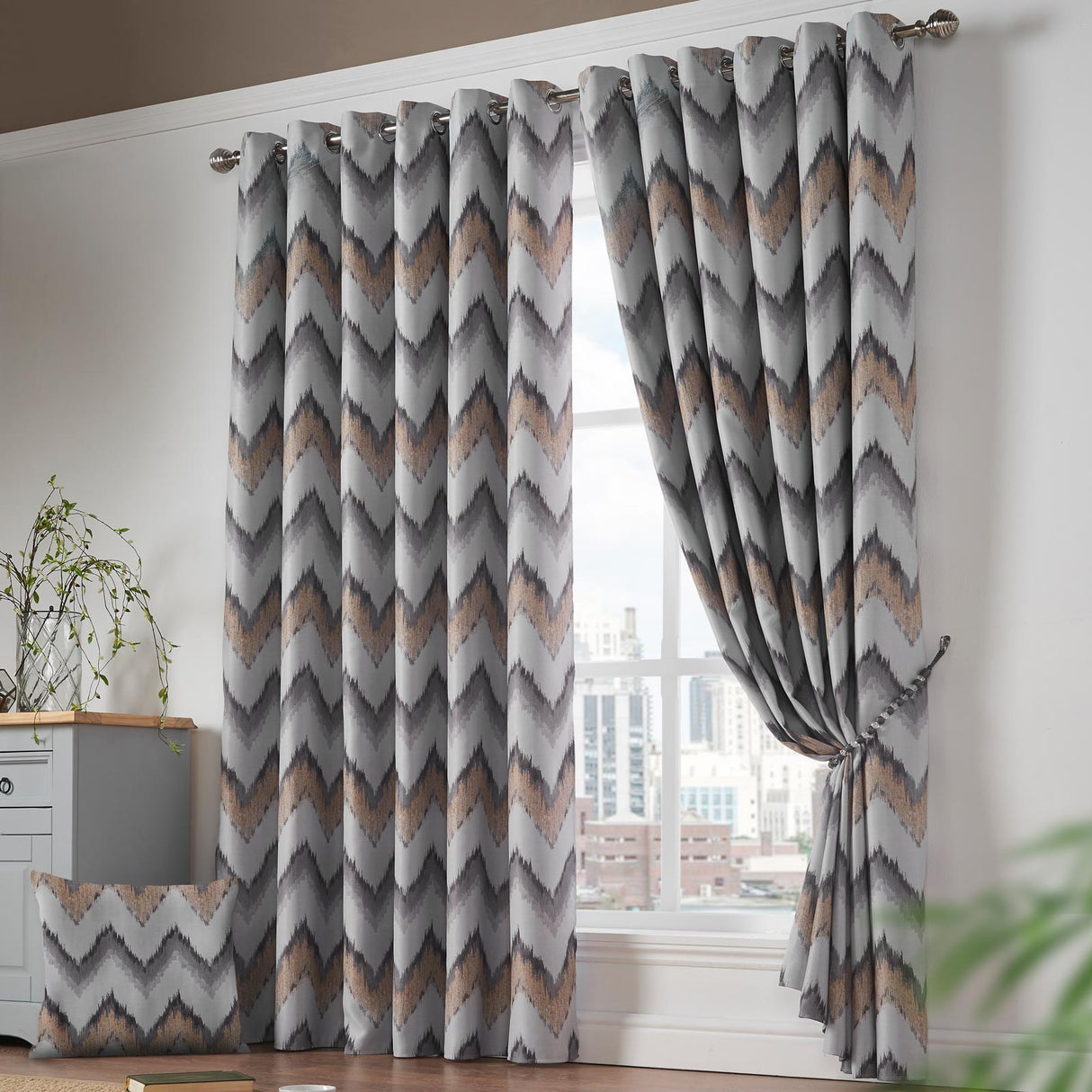 Oslo Blockout Eyelet Curtains Ochre Eyelet Curtains Alan Symonds 66'' x 54''