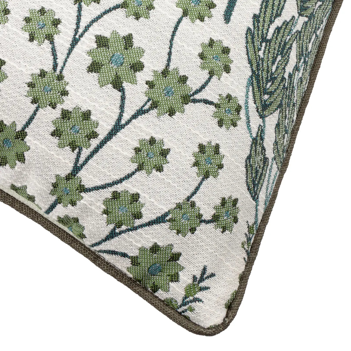 Ophelia Floral Jacquard Cushion Cover Thyme/Mineral 50 x 50cm - image 5